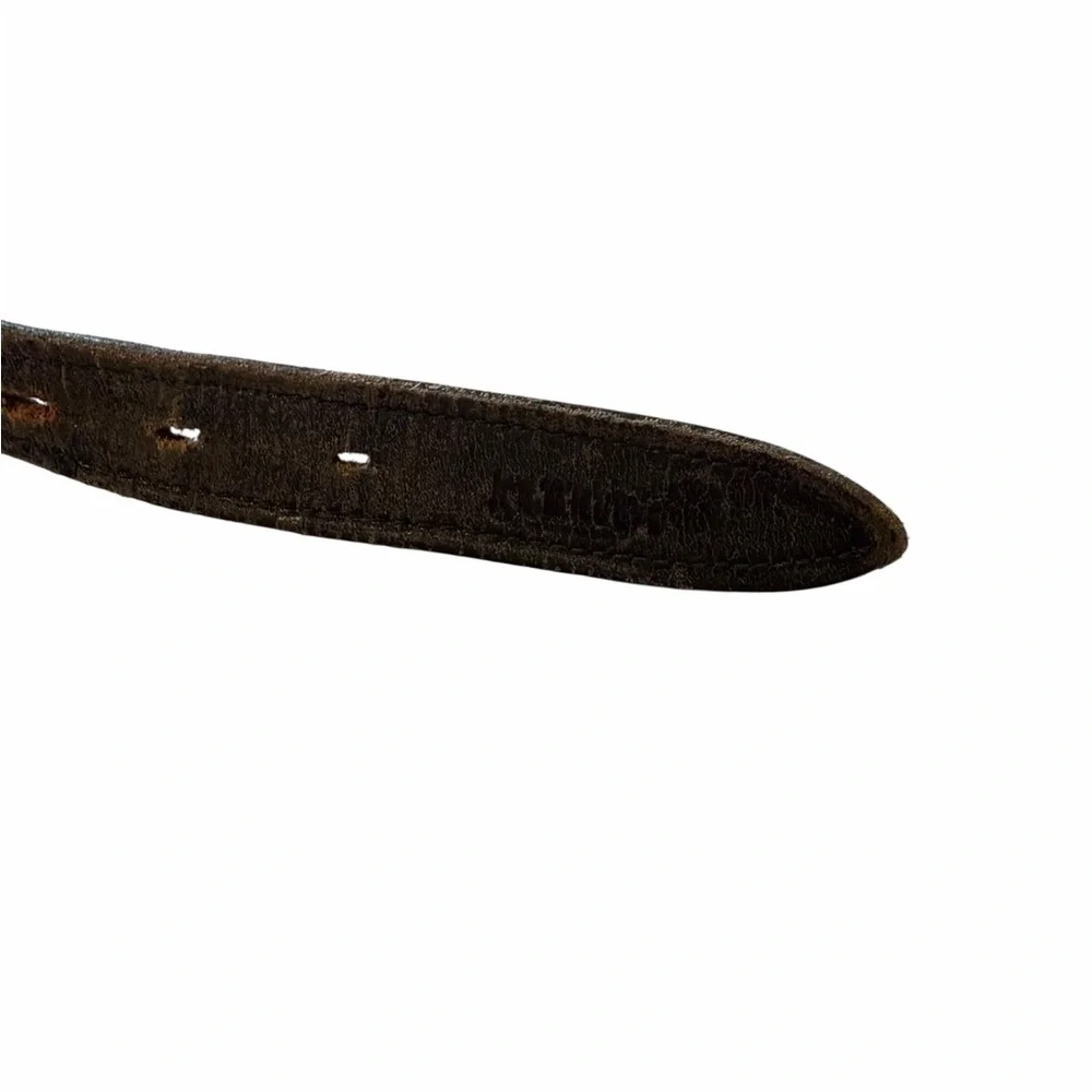 Western Distressed Leather Hitched Horsehair Stylish Black/Brown Men's Belt 36